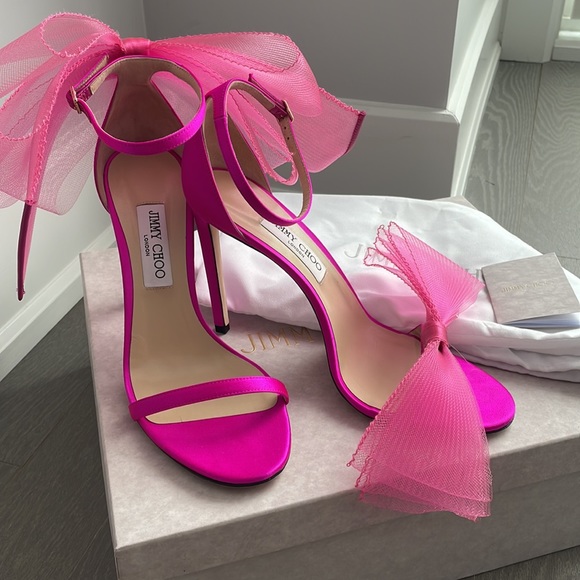 BRAND NEW Jimmy Choo Aveline 100 FUSCHIA - Picture 5 of 6